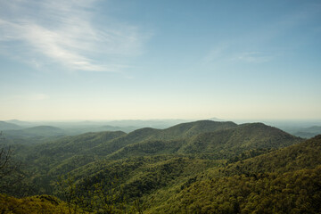 Obraz premium Preachers Rock On A Clear Day Along The Appalachian Trail In Georgia
