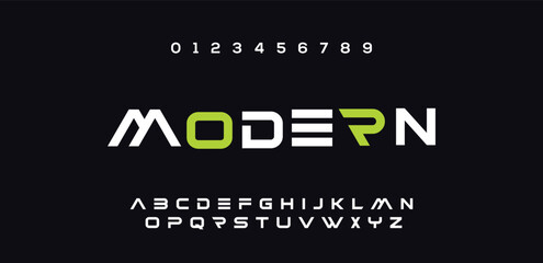 Modern urban alphabet fonts. Typography sport, technology, fashion, digital, future creative logo font. vector illustration - obrazy, fototapety, plakaty