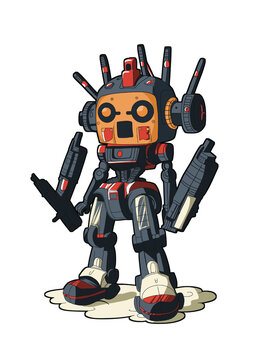 orange robot cyborg