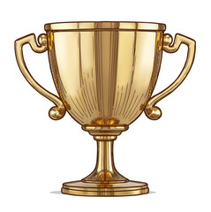 Fototapeta na wymiar Golden Trophy Cup isolated on white background. Vector Illustration.