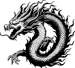 Chinese-style black dragon logo