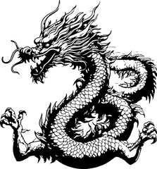 Chinese-style black dragon logo