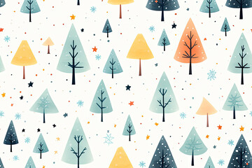 Forest Of Winter - Christmas Seamless Pattern - Floral aesthetic