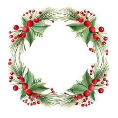 watercolor christmas decoration border element isolated