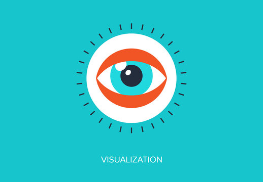 Abstract flat vector illustration of visualization concept. Elements for mobile and web applications.