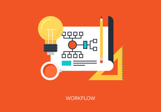 Abstract flat vector illustration of workflow concept. Elements for mobile and web applications.