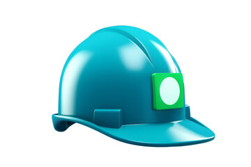 Fototapeta premium Blue Helmet with Green Checkmark, 3D Representation