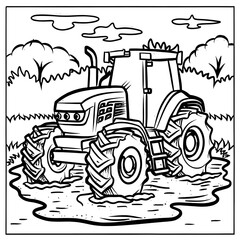 tractor on a white background
