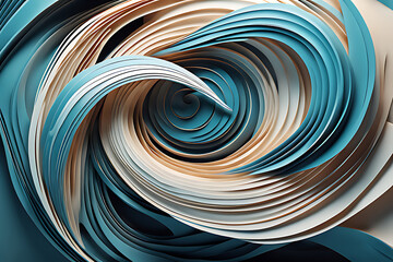 Minimalist Teal and Brown Abstraction Dynamic Cool-Hued Illustration