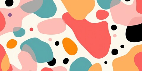 Terrazzo doodle scribble backdrop drawing pattern. Great as a simple background. Fun wallpaper for children. Geometrical shapes and lines, dots. Generative AI, AI