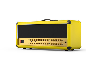 Fototapeta premium Classical electric and acoustic guitar amplifier isolated on white background.