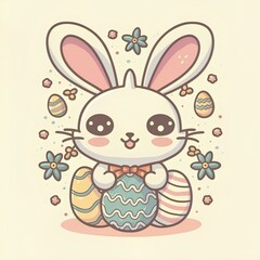 easter bunny with easter egg