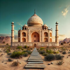 Obraz premium taj mahal in agra country