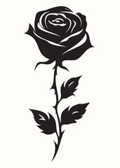 roses silhouette isolated illustration on white background