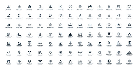 Naklejka na ściany i meble Set of mega bundle company logo design element icon idea