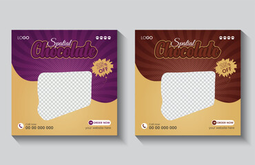 Fast food restaurant business marketing social media post or web banner template design, modern food design