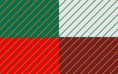 Set of striped seamless textures Christmas present wrapping patterns