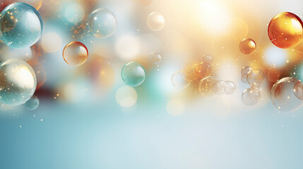 Obraz na płótnie Canvas Abstract soap bubbles, soap bubbles on a colored bokeh background, soap bubbles background.