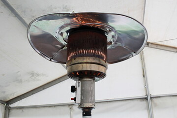 Photo heater gas burner Heating outside in a tent.