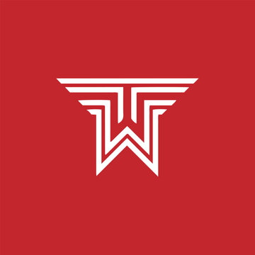 letters tw text logo design vector