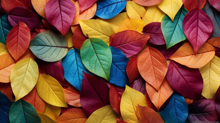 Fototapeta na wymiar Multicolored autumn leaves background.Generative AI