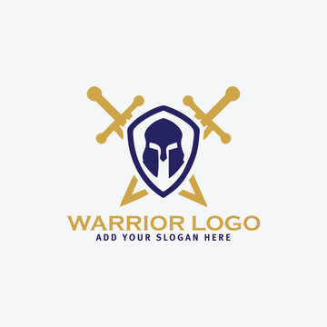 warrior logo design vector format