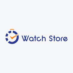 watch store logo design vector
