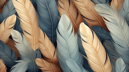 Closeup of colorful feathers background
