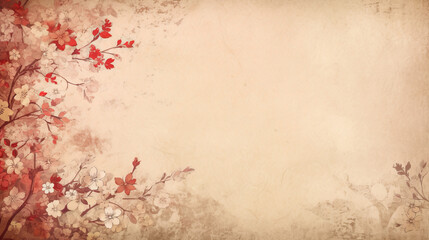 Grunge Retro Styled Paper with Elderly Senior Red Stained Textured Background
