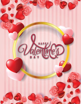 Vector Valentine Day's Greeting Card in Retro Style Design Free Vector