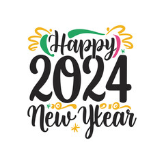 Happy 2024 New Year SVG design
