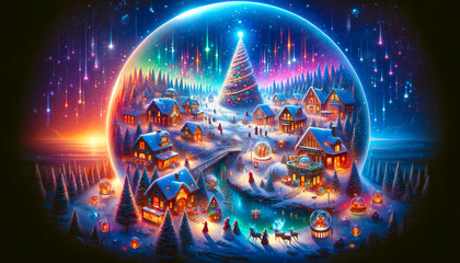 A Modern and Festive Snow Globe Embodies the Spirit of Christmas