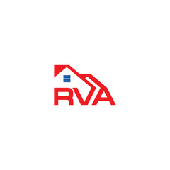 EVA letters real estate home rooftop property logo design