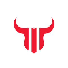 Bull head logo design element icon with creative modern concept