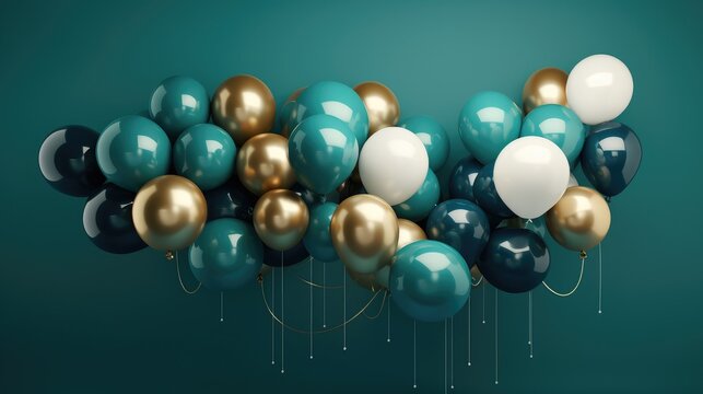 F&ecirc;te d'anniversaire, arri&egrave;re-plan festif avec des ballons et un arri&egrave;re-plan color&eacute;