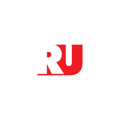 RU letter typography logo design 