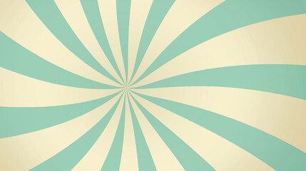 Vintage Spinning Paper in Teal and Beige with Abstract Vortex Patterns, Mid Century Spiral, Retro Wallpaper.