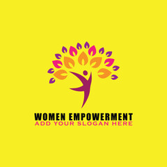 women empowerment logo design vector format