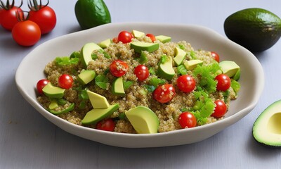 salad with avocado and tomatoes