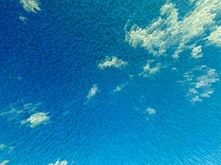 there are soft fluffy clouds in the sky