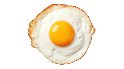 Fried egg isolated on transparent background, image with background removed, created with Generative Ai technology.