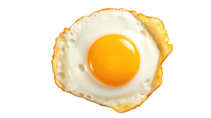 Fried egg isolated on transparent background, image with background removed, created with Generative Ai technology.