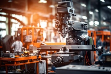 A close-up of industrial machinery in a manufacturing plant - obrazy, fototapety, plakaty