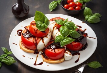 tomato salad with mozzarella and basil