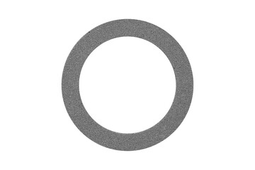 Dark gray foam rubber circle is isolated on transparent background.