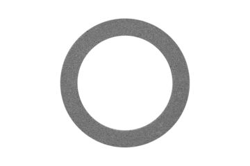 Dark gray foam rubber circle is isolated on transparent background.