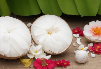 frangipani flower on the palm