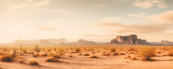 Arizona desert landscape background. ai generative - obrazy, fototapety, plakaty