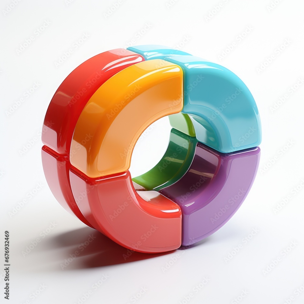 Aufkleber a multicolored object on a white surface.