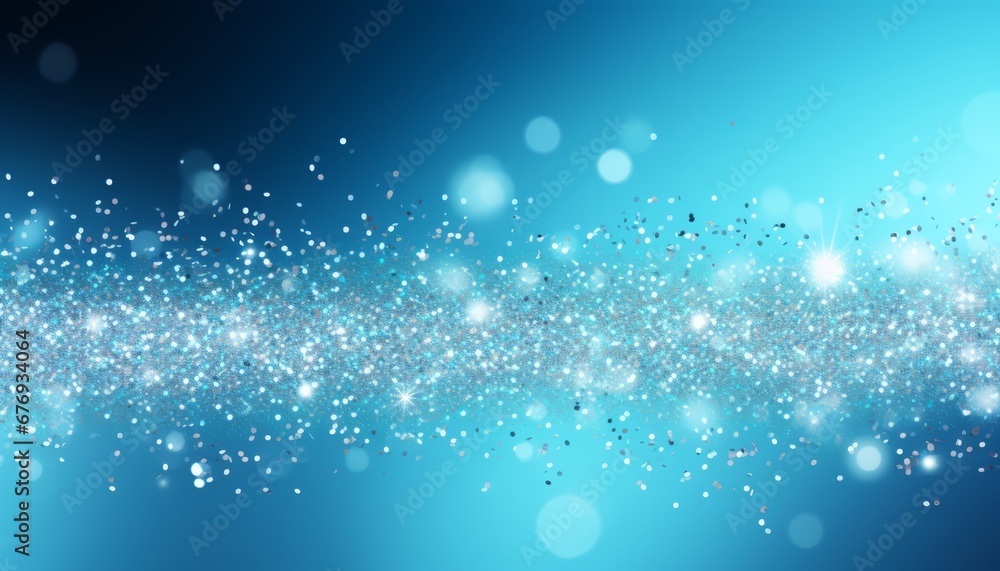 Poster blue gradient blending with sparkling silver glitter texture elegant textured background